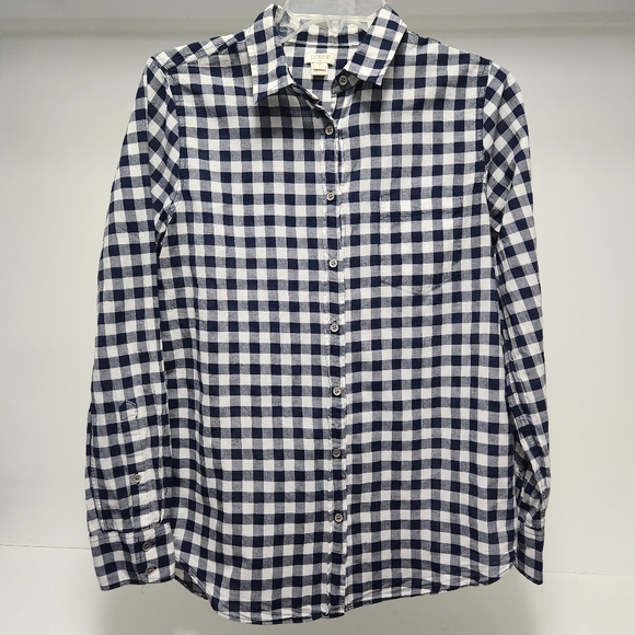 J. Crew Tops - Navy, Plaid J. Crew Women's Shirt - Medium